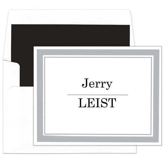 Gray Border Folded Note Cards